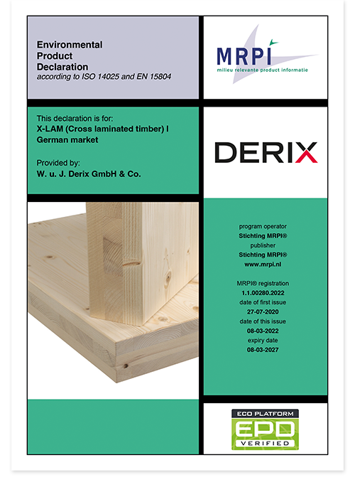 Environmental Product Declaration cross laminated timber DERIX