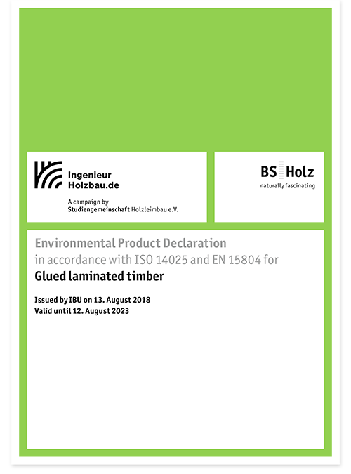 Environmental Product Declaration glued laminated timber