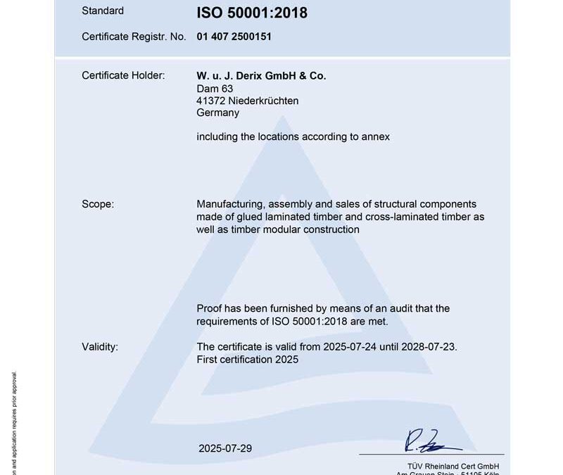 Certificate ISO 50001 (W.u.J. Derix)