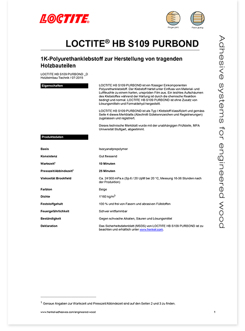 Technisches Datenblatt Loctite HB S109 Purbond